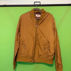 Original Penguin by Munsingwesr Printed Quilted Jacket in Mauve and Tan